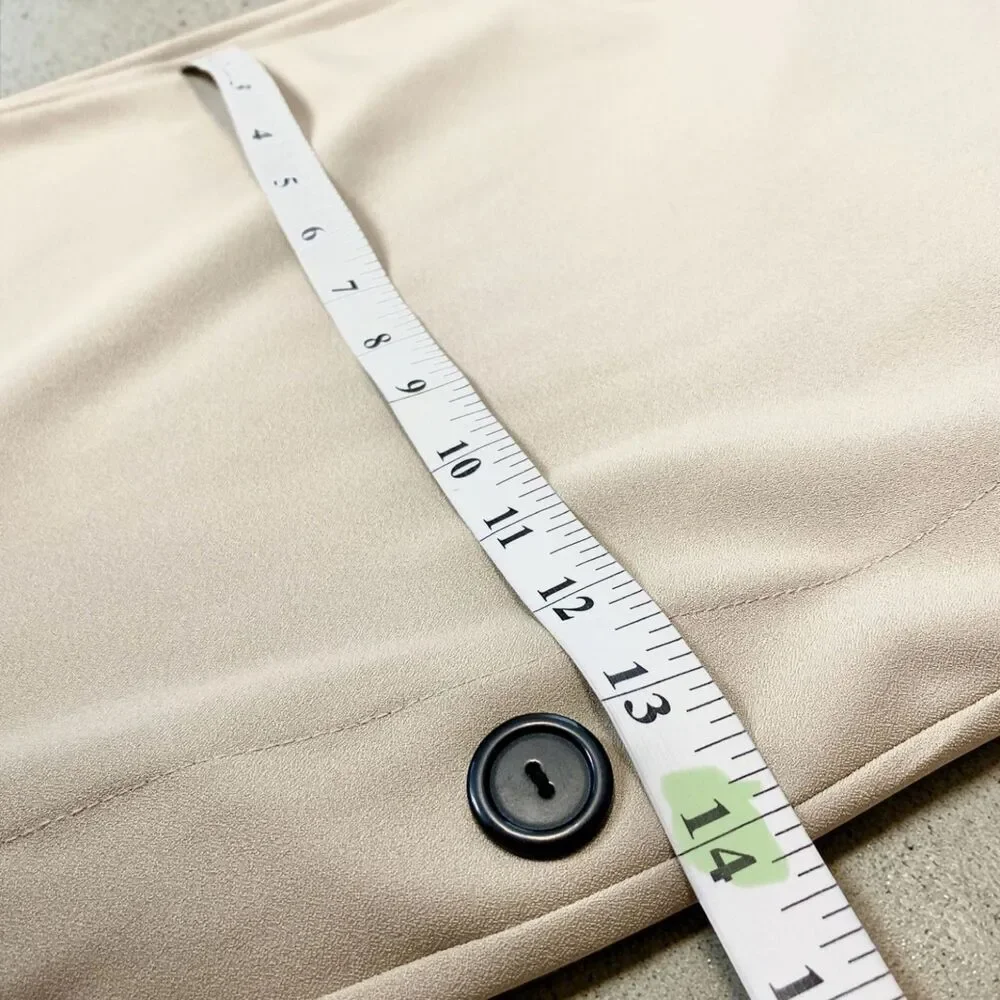 NWT Cato Jumpsuit 14/16W Beige Tan Wide Leg Side Slit Button Accent Belted Wrap